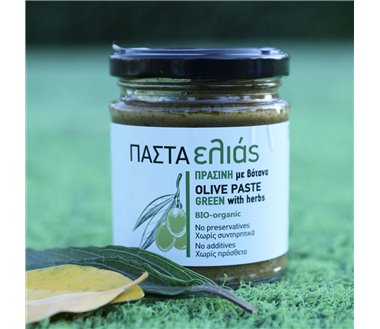 GREEN OLIVES TAPENADE WITH HERBS BIO OLEA TREE 180g