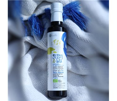 EXTRA VIRGIN OLIVE OIL WITH FETA CHEESE IN ORGANIC EVOO GREEN&BLU 250ml
